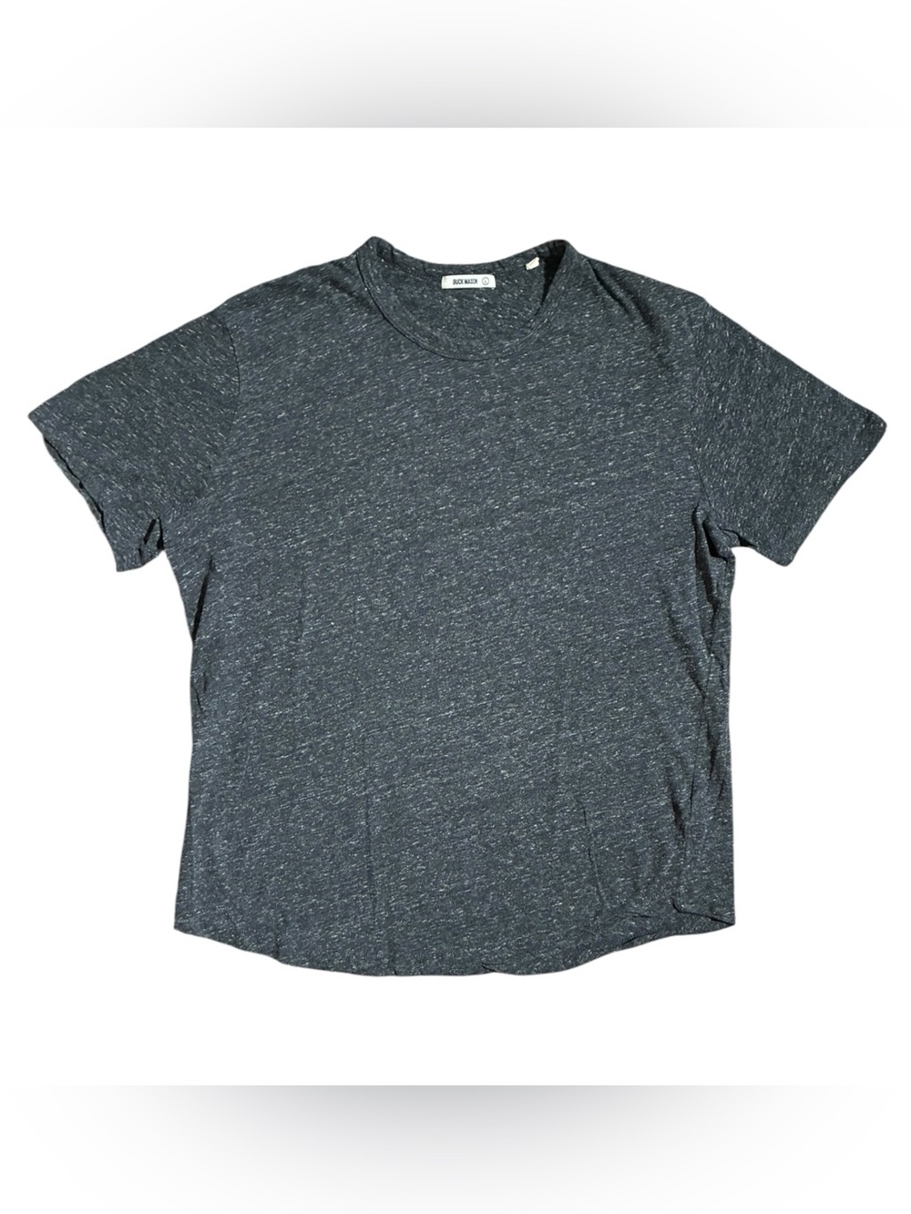 Buck Mason Slub Curved Hem Tee Heathered Gray Black